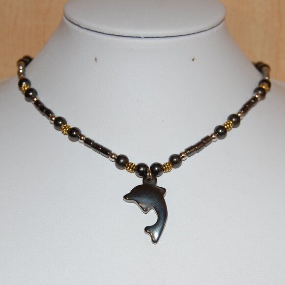 Dolphin Necklace,Magnetic Necklace,Dolphin Magnetic Necklace,Healthy Necklace - Picture 1 of 4